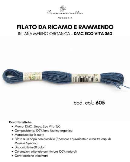 DMC Eco Vita 360 – Filato da ricamo e rammendo in lana Merino organica
