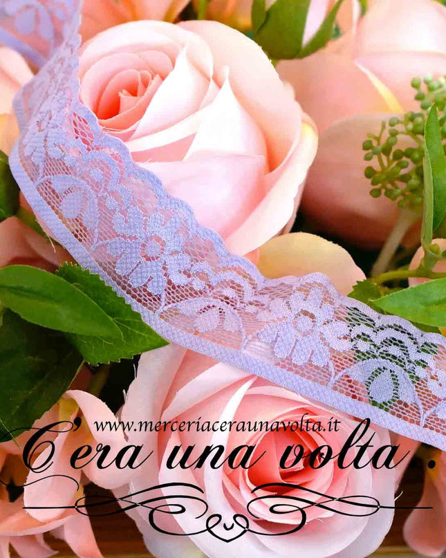 Pizzo in tulle Flower elasticizzato