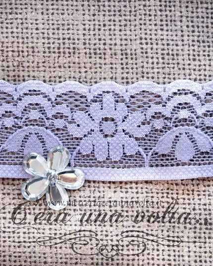 Pizzo in tulle Flower elasticizzato