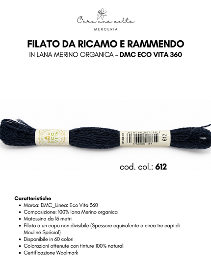 DMC Eco Vita 360 – Filato da ricamo e rammendo in lana Merino organica