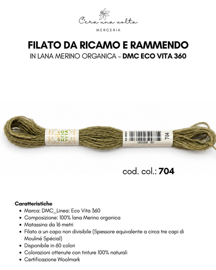 DMC Eco Vita 360 – Filato da ricamo e rammendo in lana Merino organica