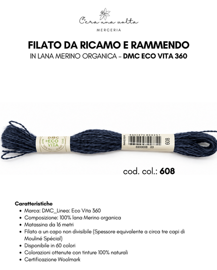 DMC Eco Vita 360 – Filato da ricamo e rammendo in lana Merino organica