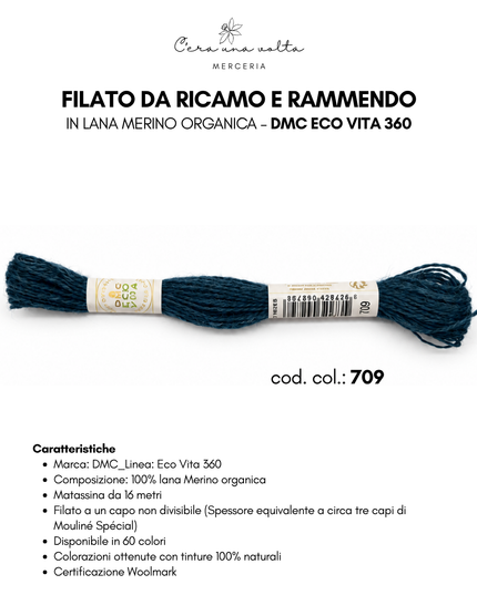 DMC Eco Vita 360 – Filato da ricamo e rammendo in lana Merino organica