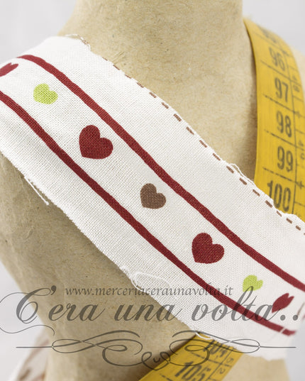 Bordo in cotone cuori