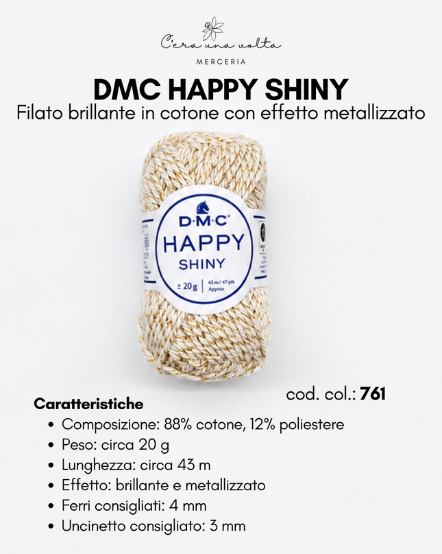 DMC Happy Shiny – Filato brillante in cotone con effetto metallizzato