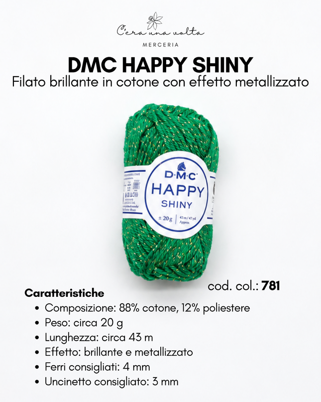 DMC Happy Shiny – Filato brillante in cotone con effetto metallizzato