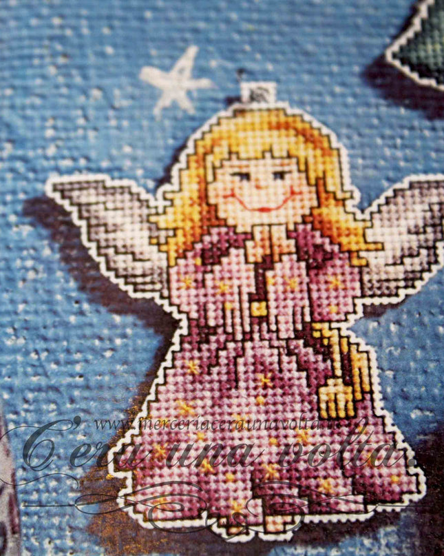 Kit 4 decorazioni angeli punto croce ritagliabili