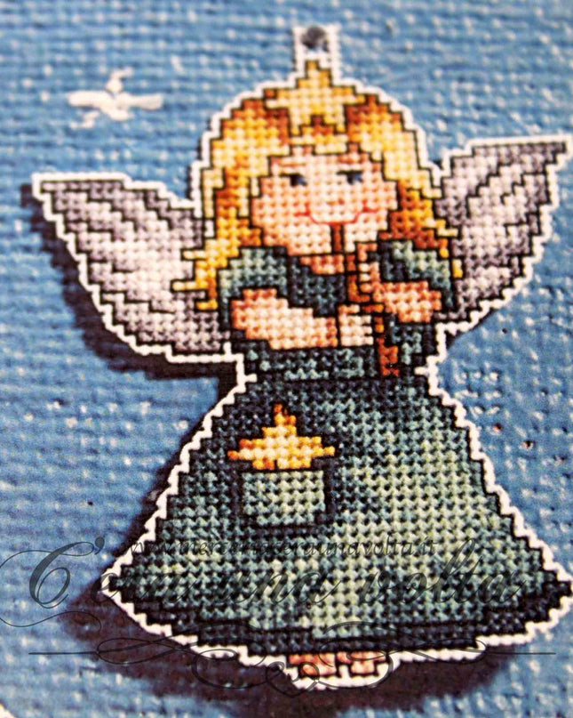 Kit 4 decorazioni angeli punto croce ritagliabili
