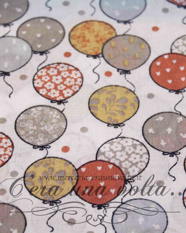 Tessuto Panda and balloons