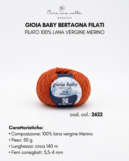 Gioia Baby Bertagna Filati – Filato 100% lana vergine Merino, gomitolo da 50 g