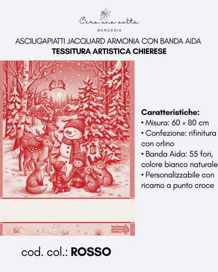 Asciugapiatti Jacquard Armonia con banda Aida – Tessitura Artistica Chierese