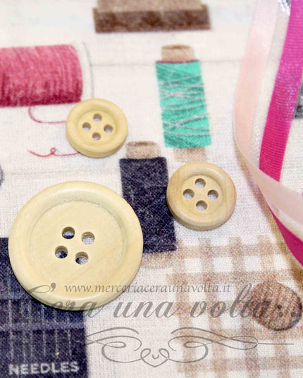 Set Bottoni 4 fori in legno