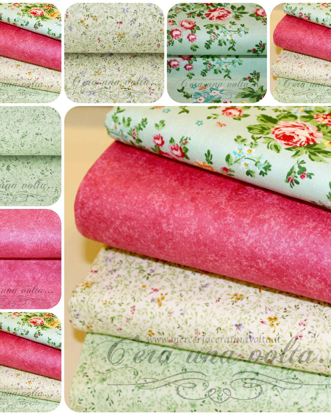 Set 8 Pz Tessuto Pretagliato Flowers