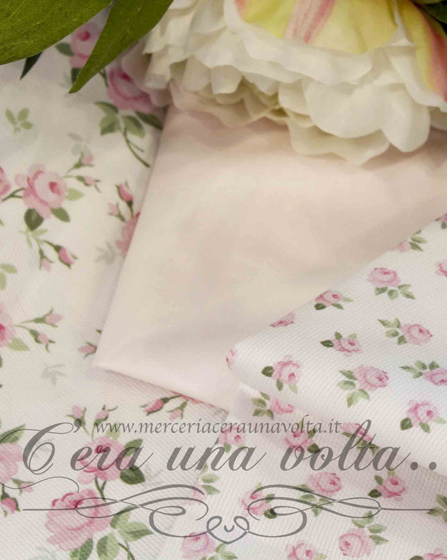 Tessuto Shabby Piquet Rose Rosa