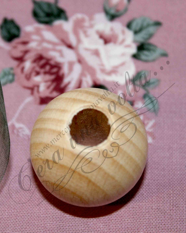 Perle con foro grande in legno cm 3