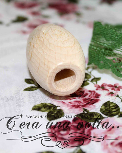 Perle ovali con foro grande in legno cm 4,5