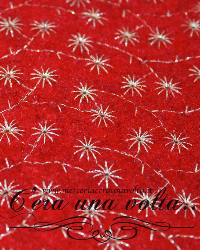 36 x 33 cm Feltro di lana ricamato Shining stars