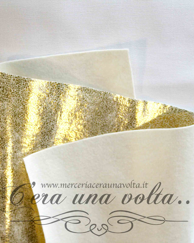 Cm 50 x 35 Pannolenci Cracklè Oro