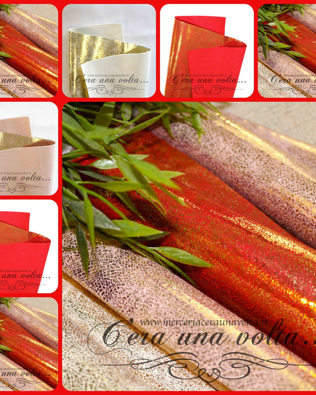 Cm 50 x 35 Pannolenci Cracklè Oro