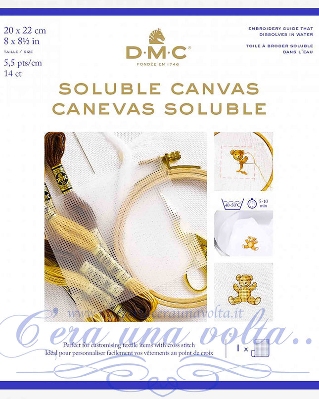 Soluble Canvas per ricamo 5,5 Pti/cm - 14 ct