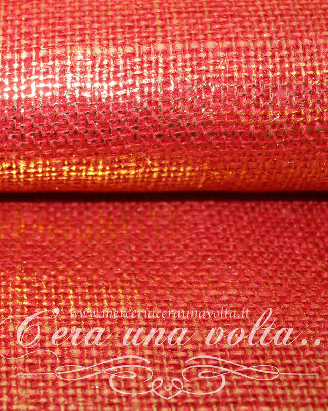 Tela da ricamo in Juta con stampa Lurex