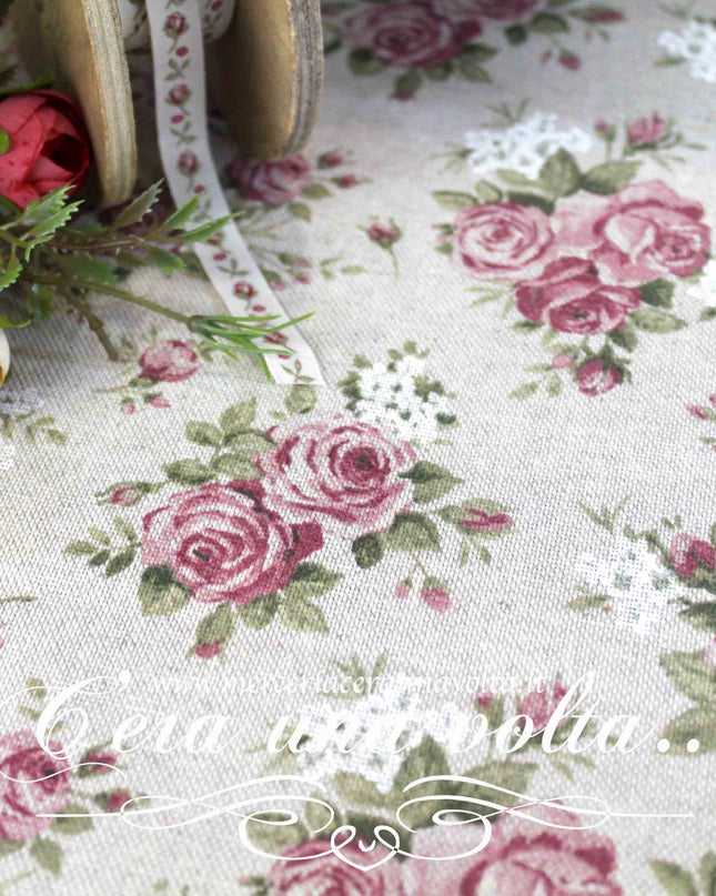 Tessuto Provenzale Rose Inglesi