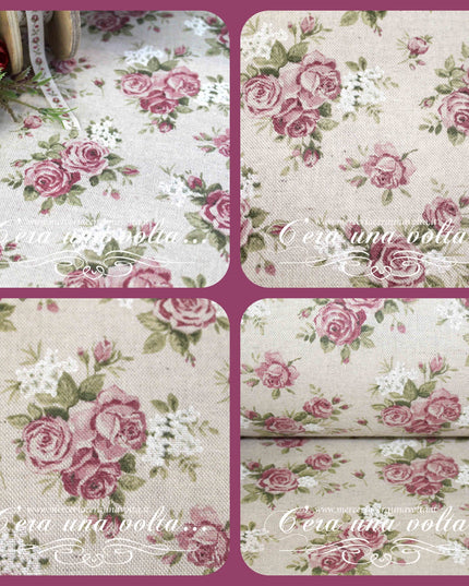 Tessuto Provenzale Rose Inglesi