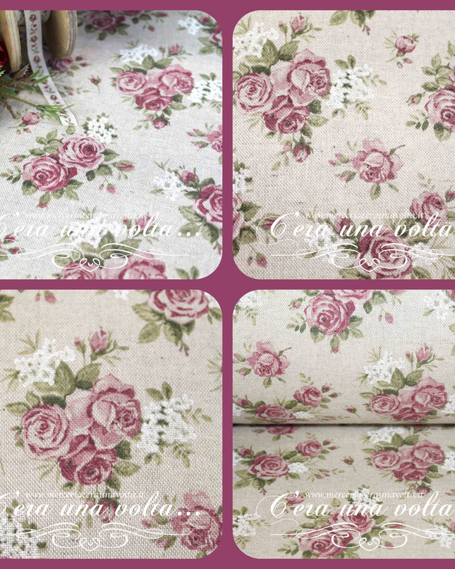 Tessuto Provenzale Rose Inglesi
