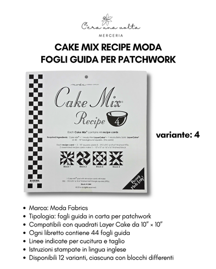 Cake Mix Recipe Moda – Fogli Guida per Patchwork