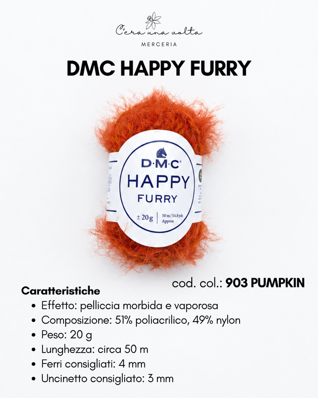 DMC Happy Furry – Filato effetto pelliccia per uncinetto e maglia