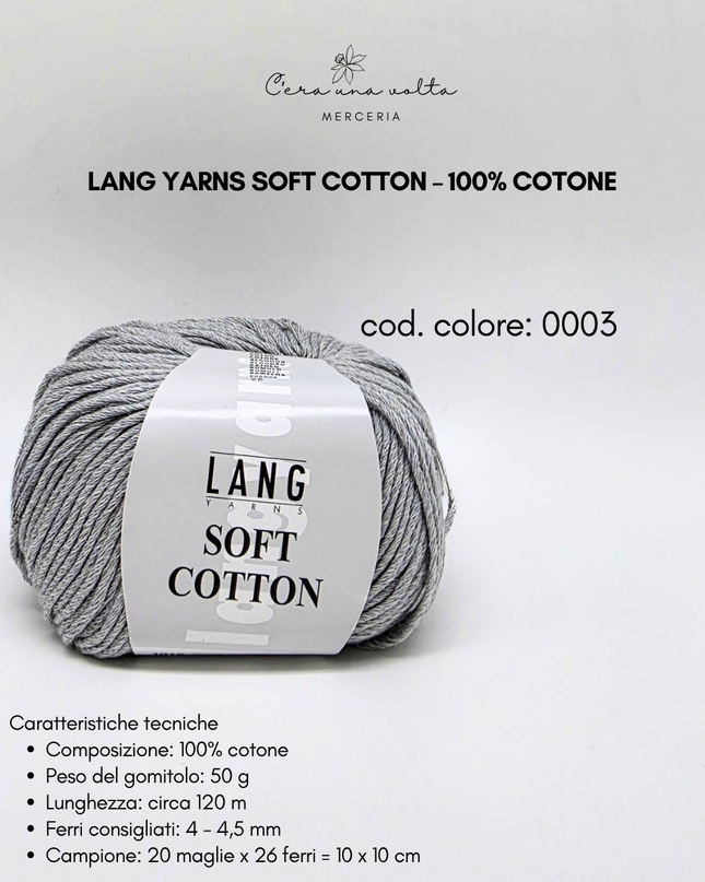 Lang Yarns Soft Cotton – 100% Cotone