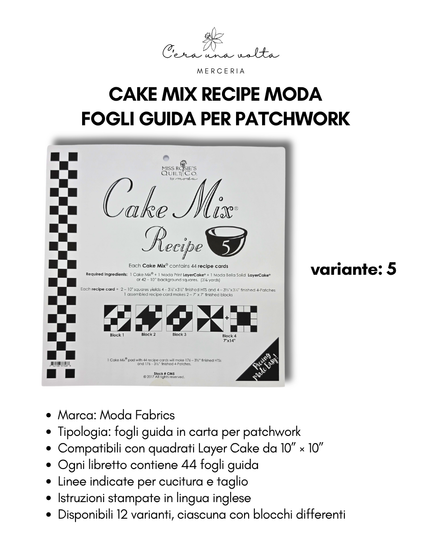 Cake Mix Recipe Moda – Fogli Guida per Patchwork