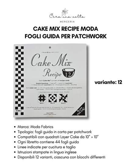 Cake Mix Recipe Moda – Fogli Guida per Patchwork
