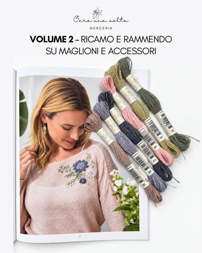 DMC Eco Vita – Libri con 12 progetti di ricamo e rammendo per abbigliamento e accessori