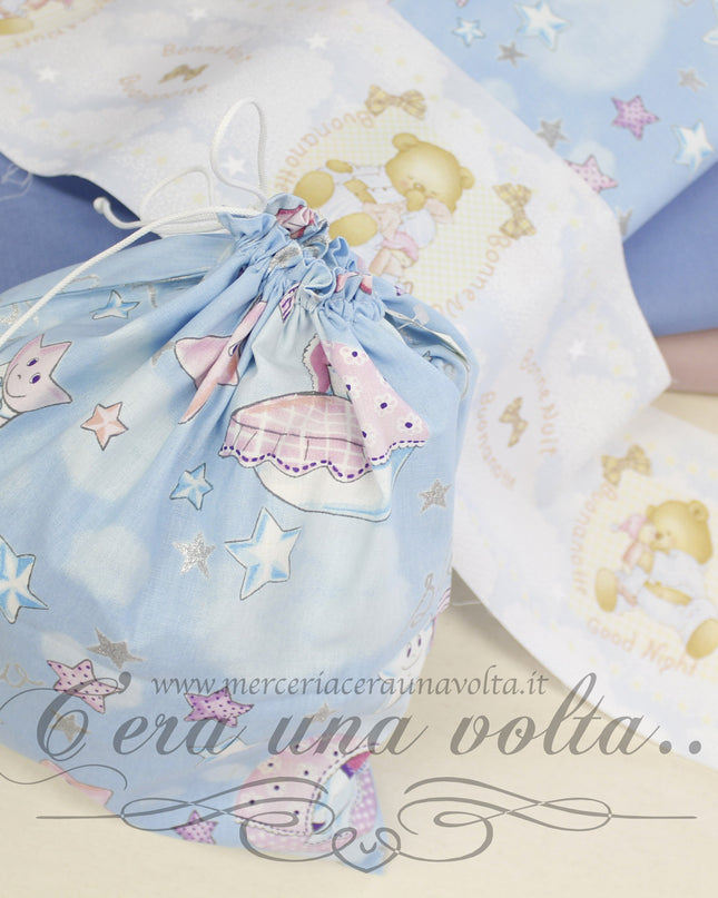 Sacchettino asilo Baby Star azzurro