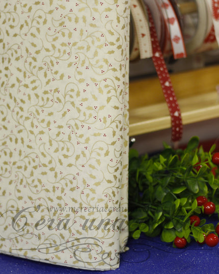 Tessuto in cotone Gold Leaves