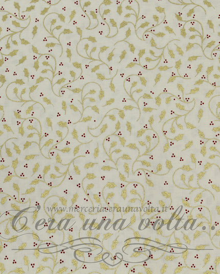Tessuto in cotone Gold Leaves