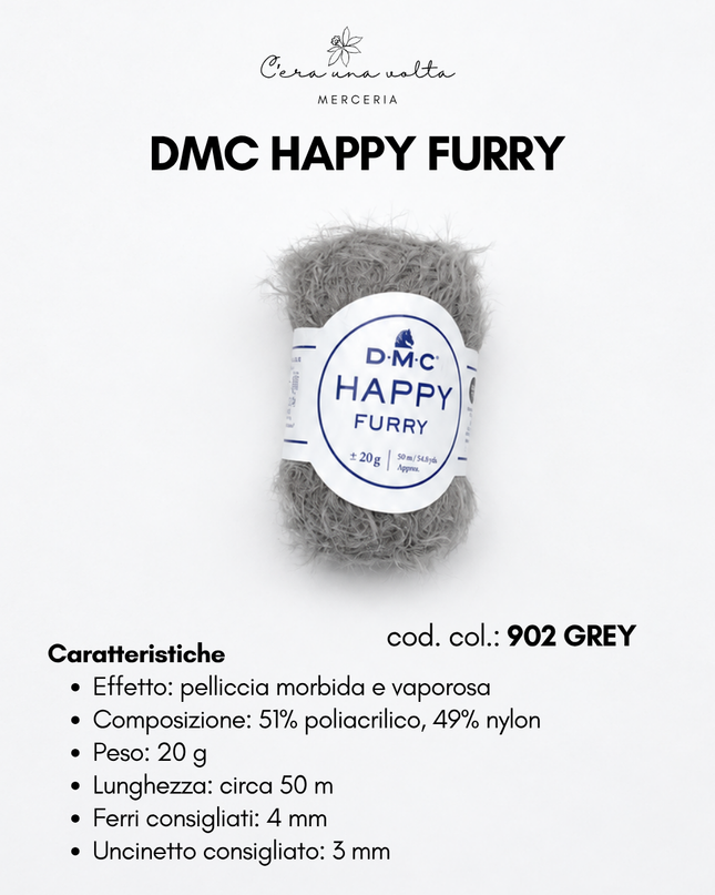DMC Happy Furry – Filato effetto pelliccia per uncinetto e maglia