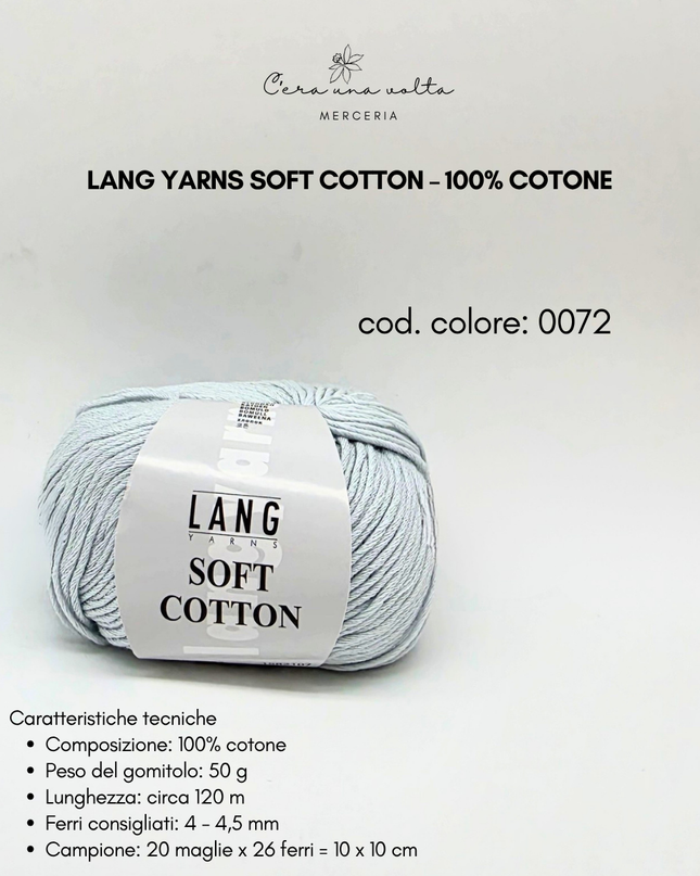 Lang Yarns Soft Cotton – 100% Cotone