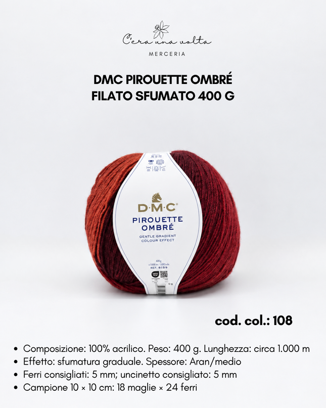 DMC Pirouette Ombré – Filato Sfumato 400 g