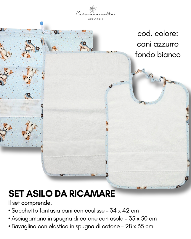 Set asilo fantasia cani da ricamo
