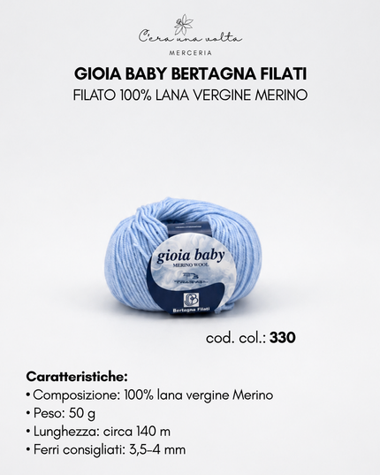 Gioia Baby Bertagna Filati – Filato 100% lana vergine Merino, gomitolo da 50 g