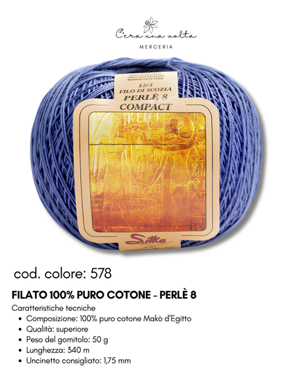 Filato 100% Puro Cotone - Perlè 5 e Perlè 8