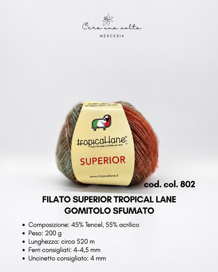 Filato Superior Tropical Lane – gomitolo sfumato da 200 g