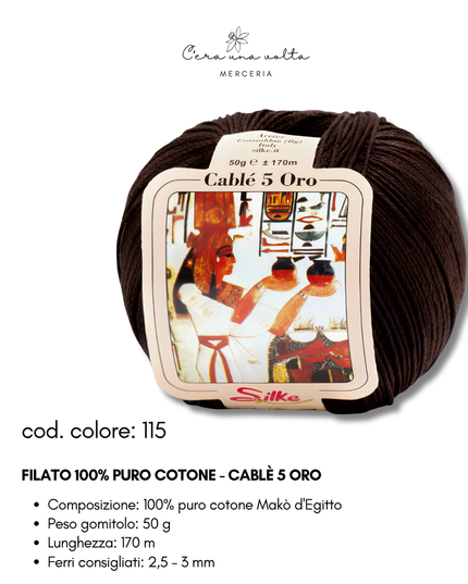 Filato 100% Puro Cotone - Cablè 5 ORO