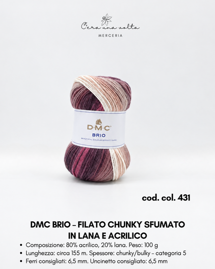 DMC Brio – Filato sfumato in lana e acrilico da 100 g