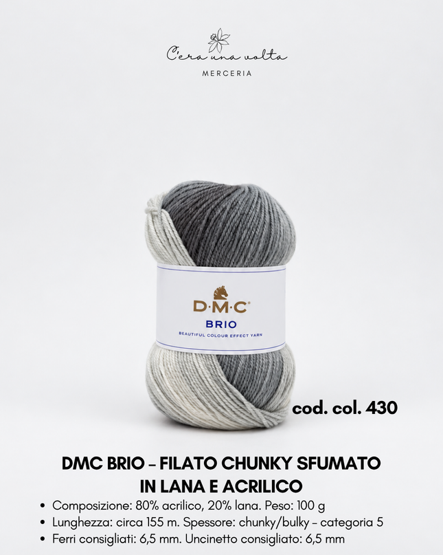 DMC Brio – Filato sfumato in lana e acrilico da 100 g