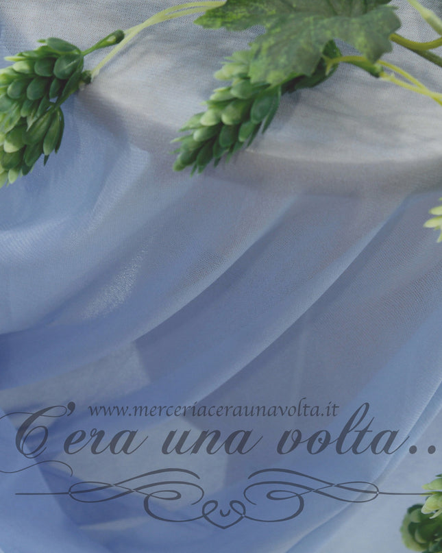 Tessuto in Tulle Elasticizzato Azzurro
