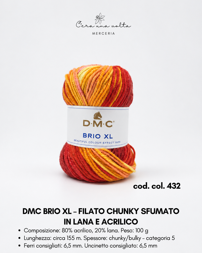 DMC Brio XL – Filato chunky sfumato in lana e acrilico