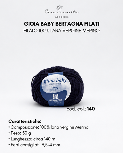 Gioia Baby Bertagna Filati – Filato 100% lana vergine Merino, gomitolo da 50 g